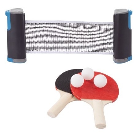 TOY TIME Table Tennis Set with Retractable Net, Wooden Paddles and Balls for Two Player Family Fun 139787SSI